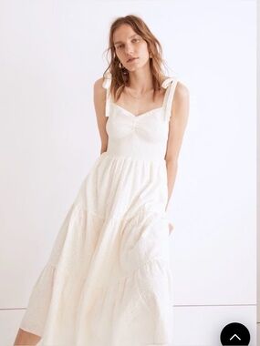 Madewell Eyelet Lucie Tie-Strap Tiered Midi Dress SZ 2X